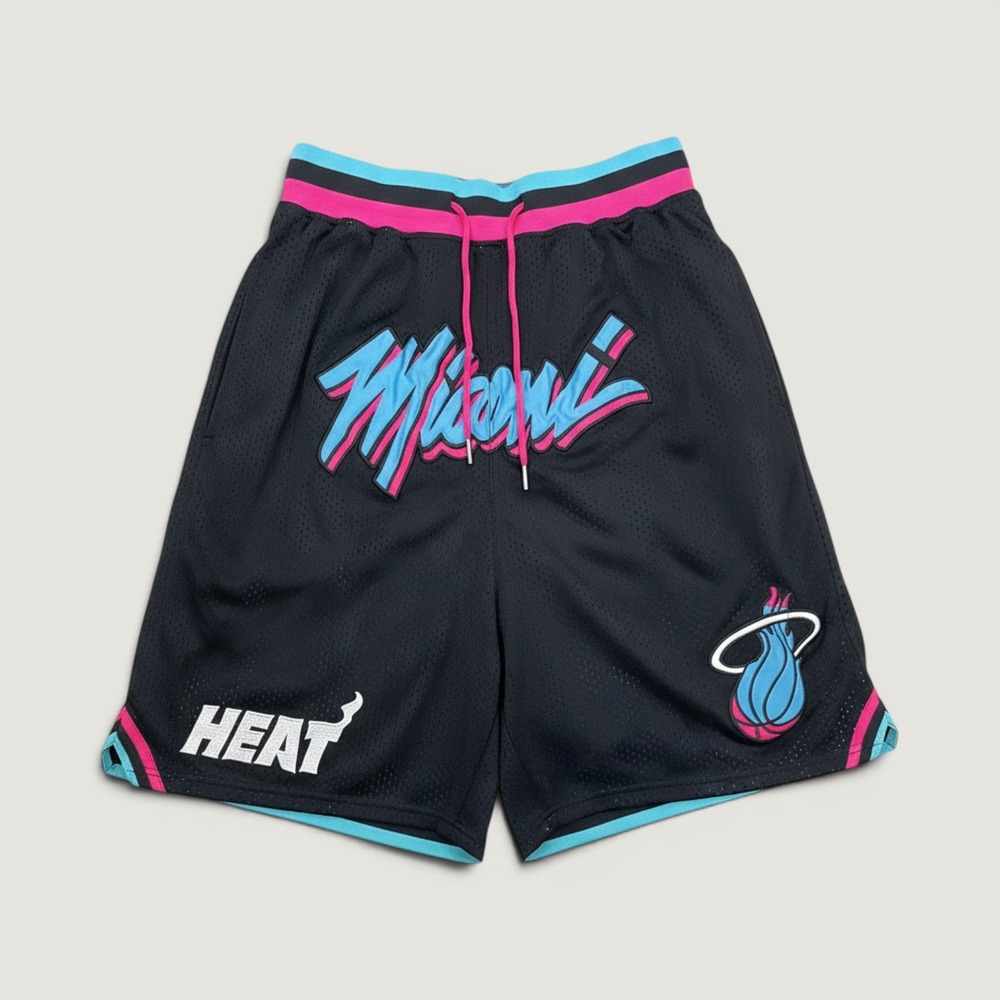 Vintage Just Don Basketball Shorts Miami Heat Vice City Black XL